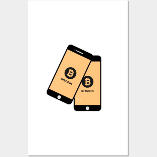 bitcoin digital assets currency in smart phone display Posters and Art